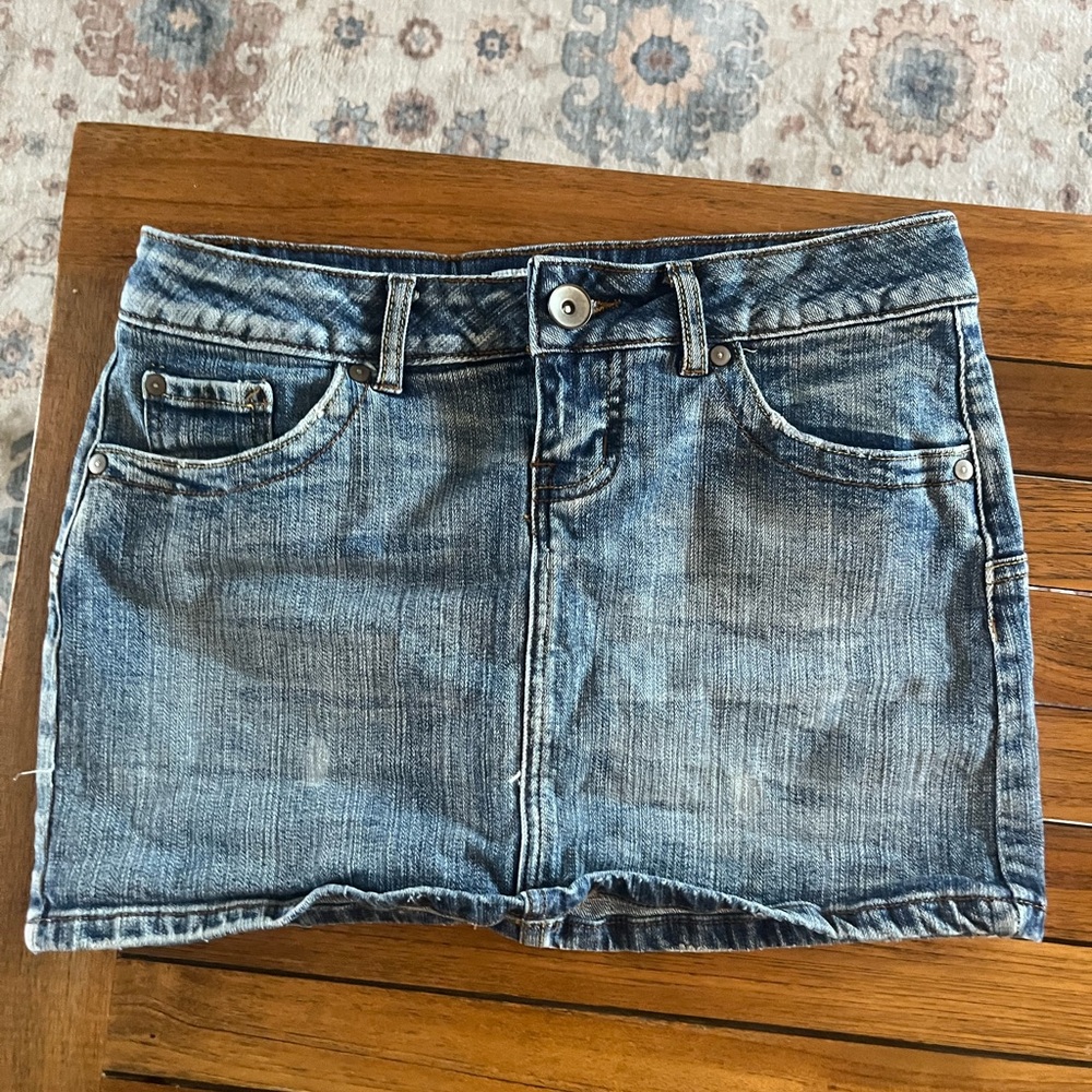 No Boundaries Blue Denim Mini Skirt
